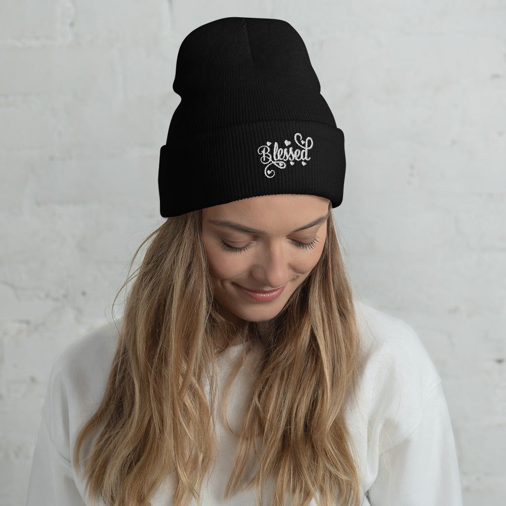 Blessed Hearts Cuffed Beanie