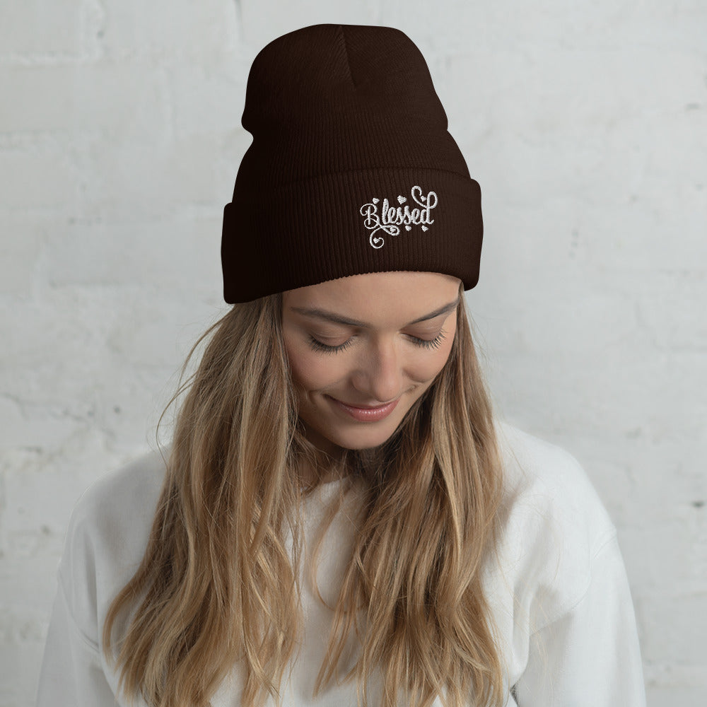 Blessed Hearts Cuffed Beanie