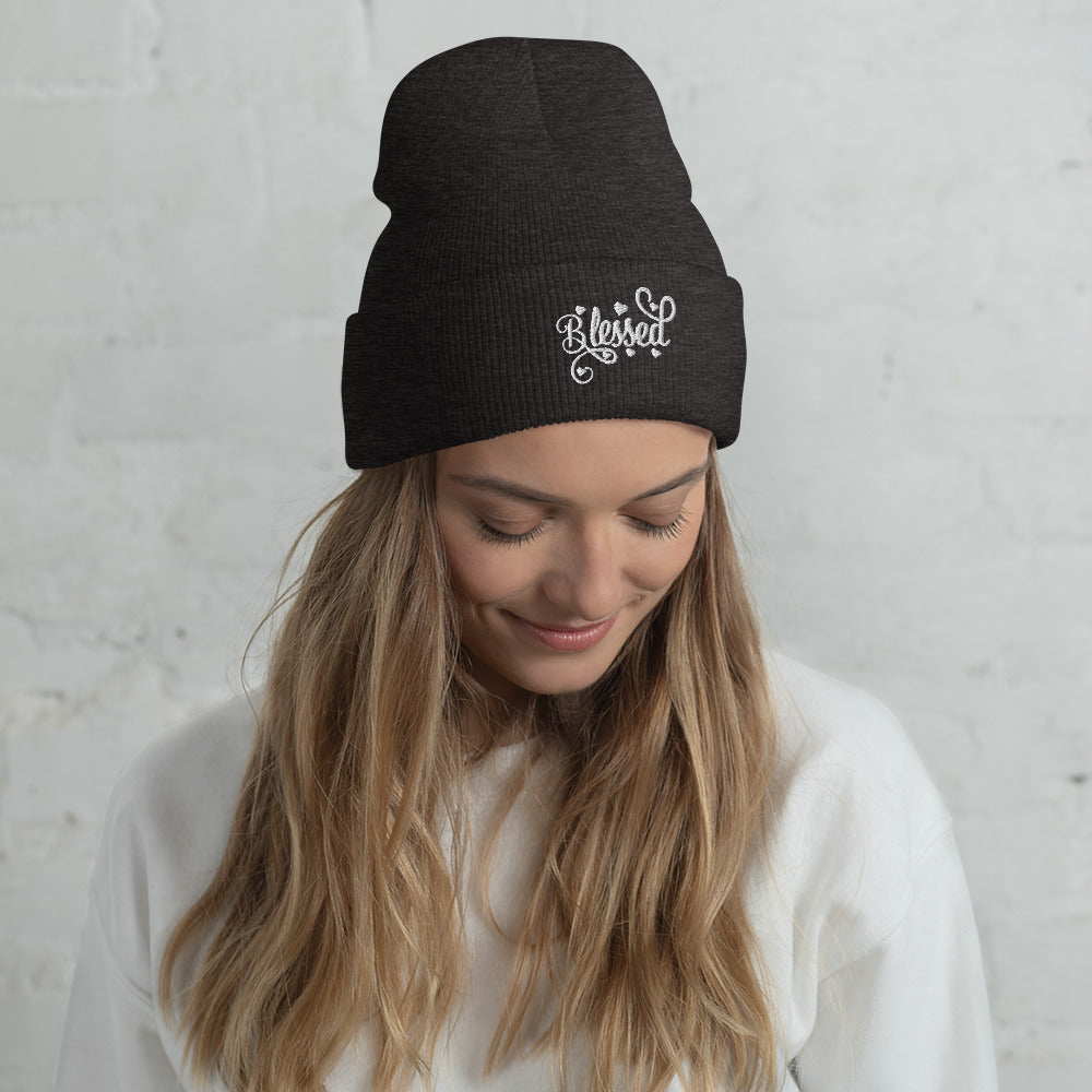 Blessed Hearts Cuffed Beanie
