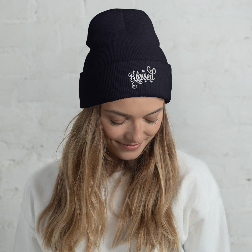 Blessed Hearts Cuffed Beanie