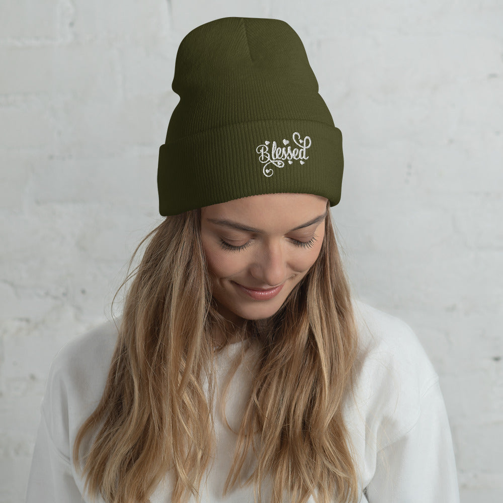 Blessed Hearts Cuffed Beanie