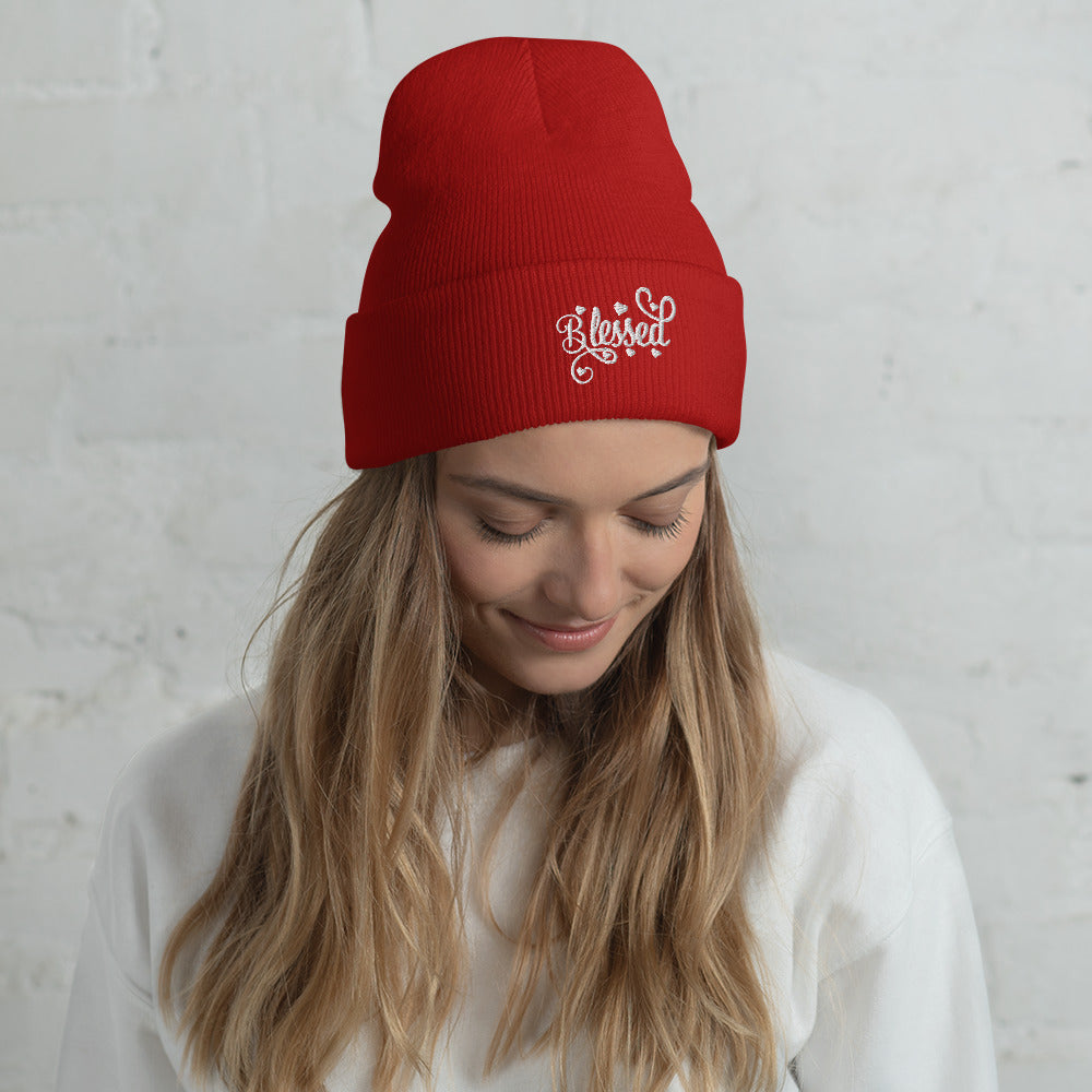 Blessed Hearts Cuffed Beanie