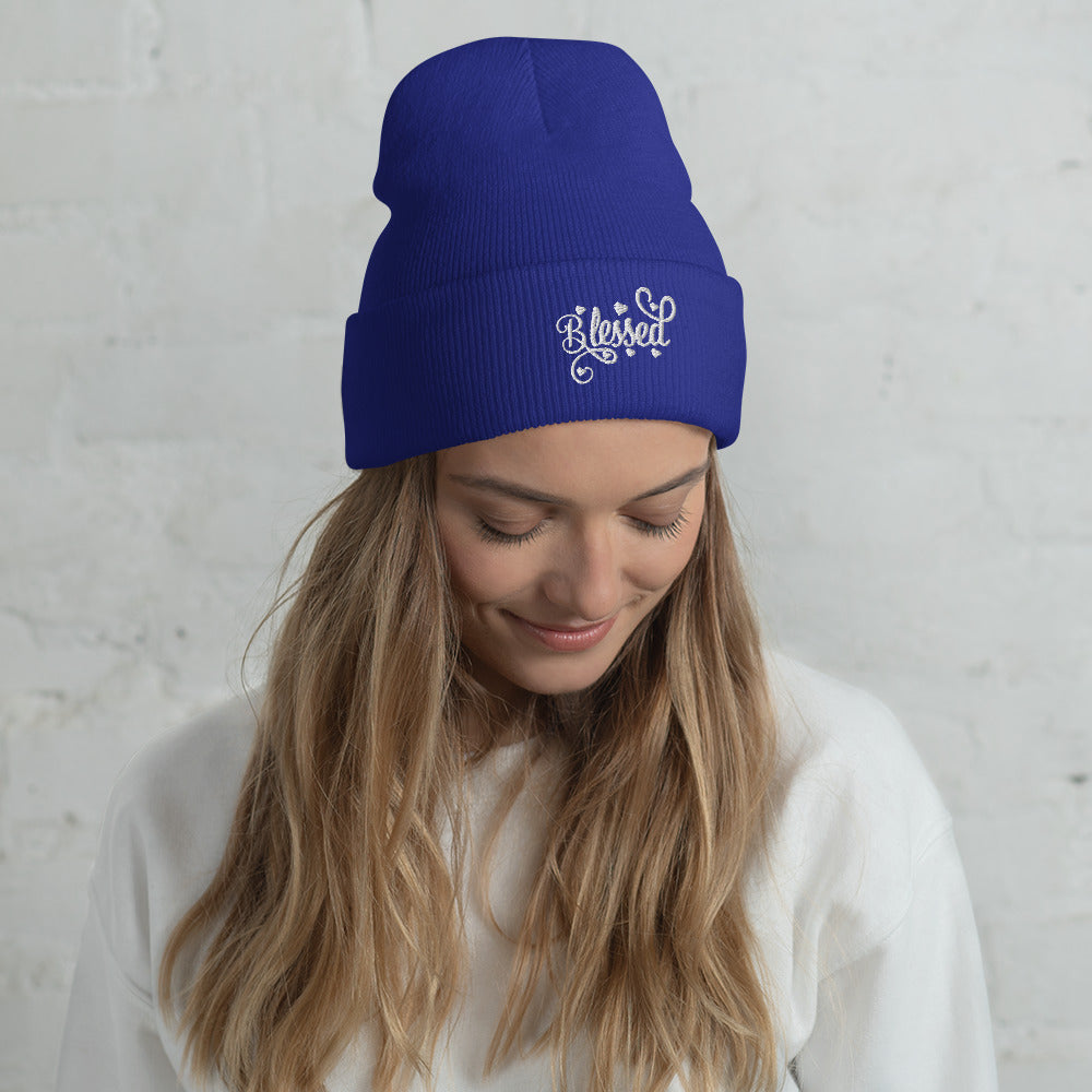 Blessed Hearts Cuffed Beanie