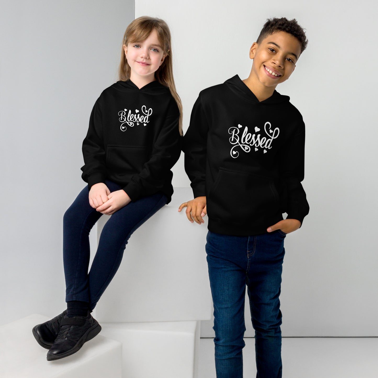 Blessed hearts Kids fleece hoodie